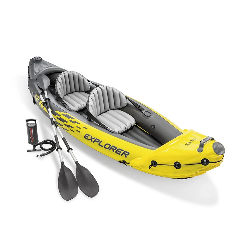 INTEX 68307 Inflatable Boat Rubber Dinghy Rafting Single/Double Person Assault Boat Kayak Outdoor Fishing Boat