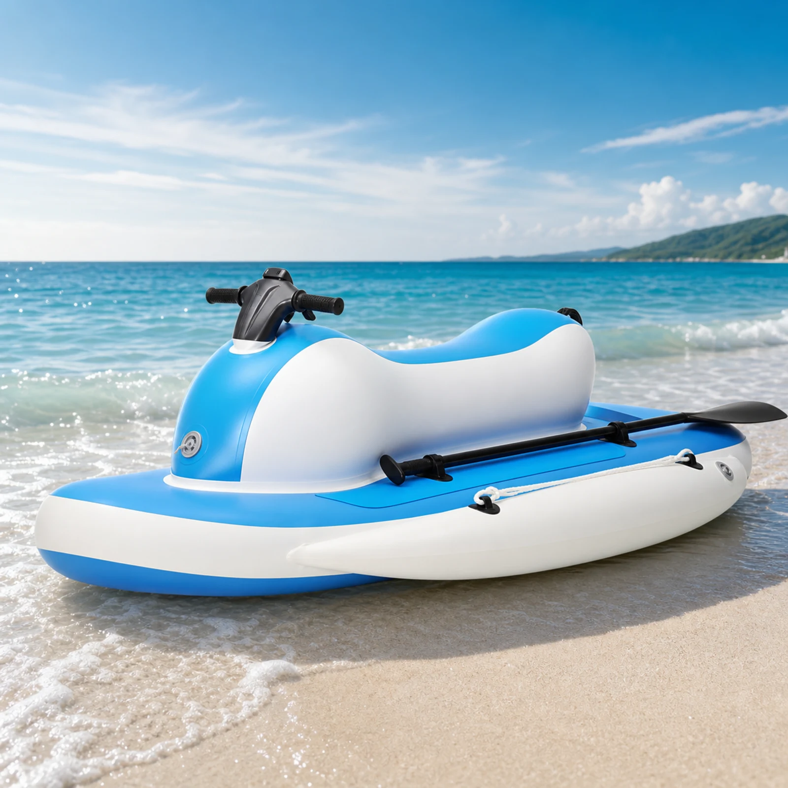 Inflatable Powered Water Scooter Ride-On with Electric Steering Propulsion