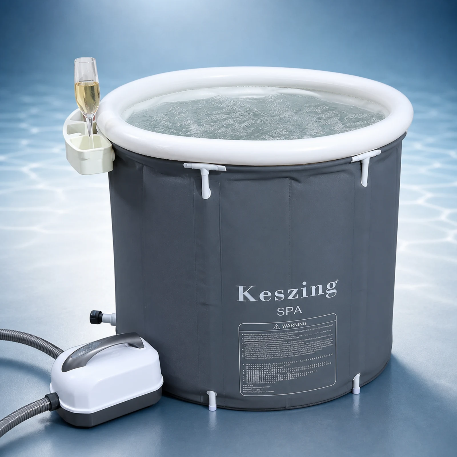 Inflatable Massage Spa Bath Tub with Wave-Maker System for Home Leisure